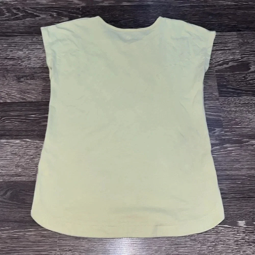 Adidas pale yellow short-sleeve top size large